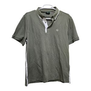 AG Green Label Olive Polo Shirt White Trim Medium